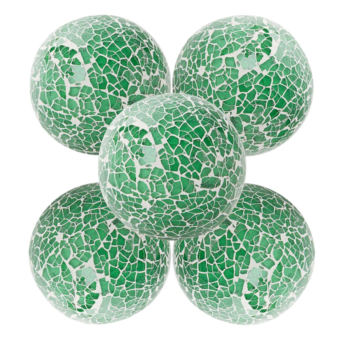 5 Pack Green Decorative Balls for Centerpiece Bowls, 3-Inch Orbs Decorative Balls for Home Décor, Accessories for Living Room